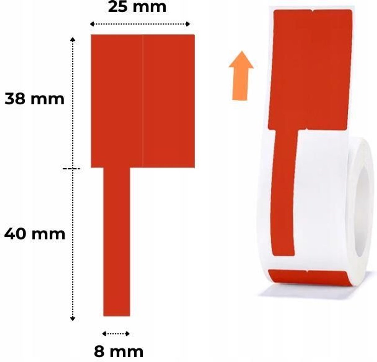 Niimbot labelprinterrol B21(S/Pro)/B1/B3S(pro)/K3/B31 – 25×38+40mm – Rood
