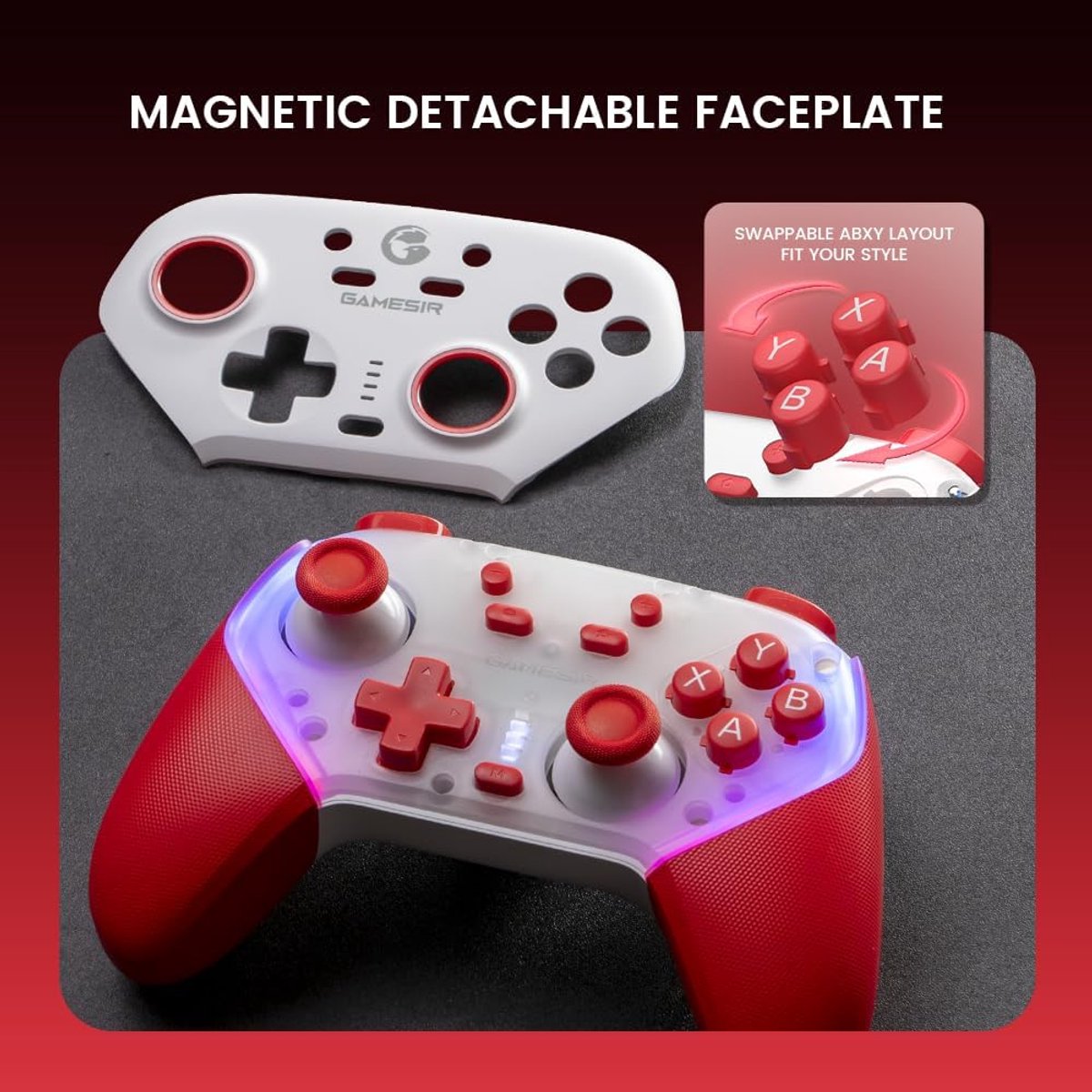 GameSir Super Nova - Controller - Voor Switch/Switch 2/PC/Mobile - Rood