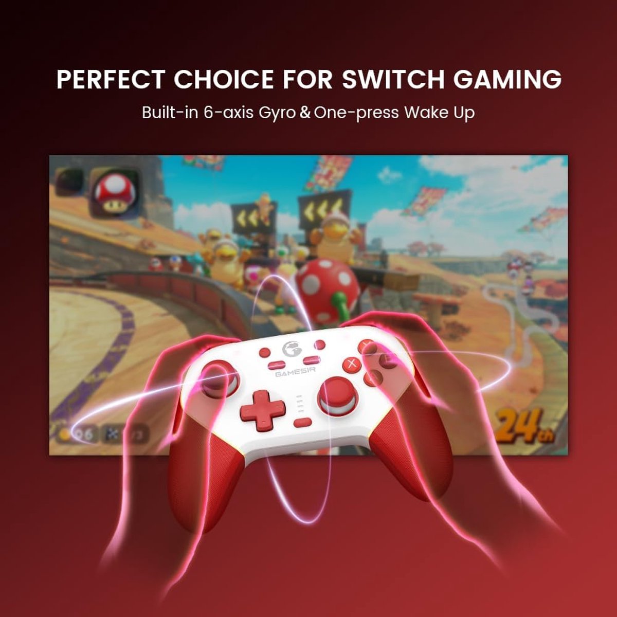 GameSir Super Nova - Controller - Voor Switch/Switch 2/PC/Mobile - Rood