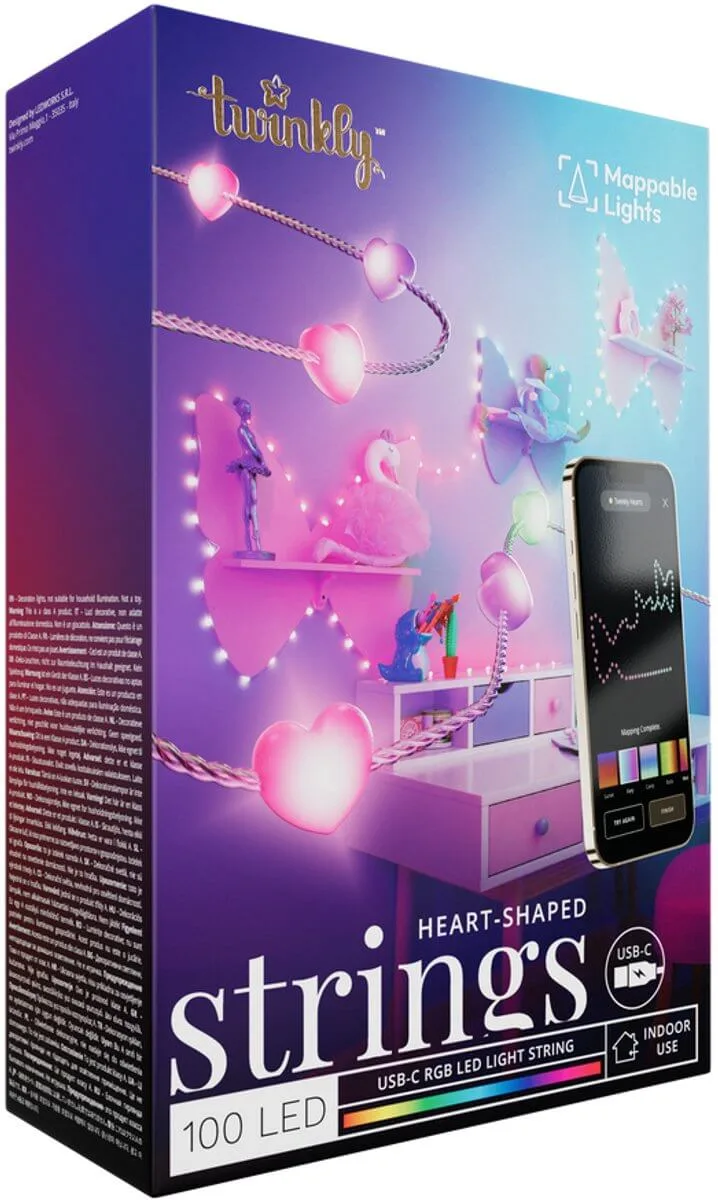 Twinkly Strings USB-C Hearts Slimme Snoerverlichting