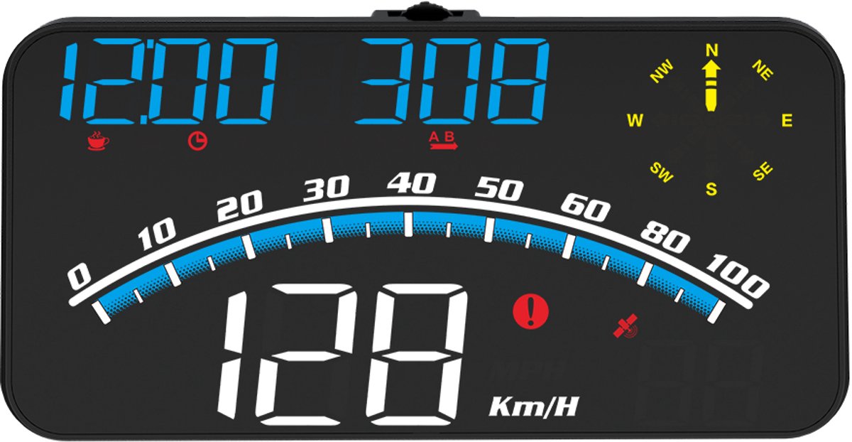WiiYii G10 - HUD - GPS - Snelheidsmeter en rijrichting voor veilig autorijden
