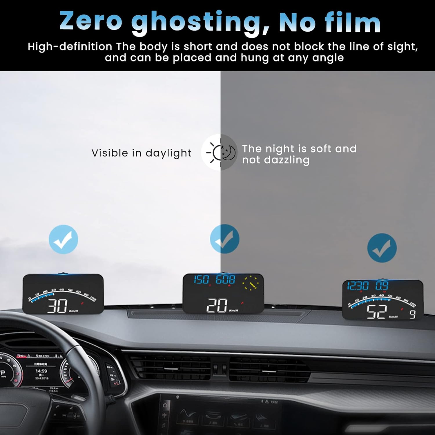 WiiYii G10 - HUD - GPS - Snelheidsmeter en rijrichting voor veilig autorijden