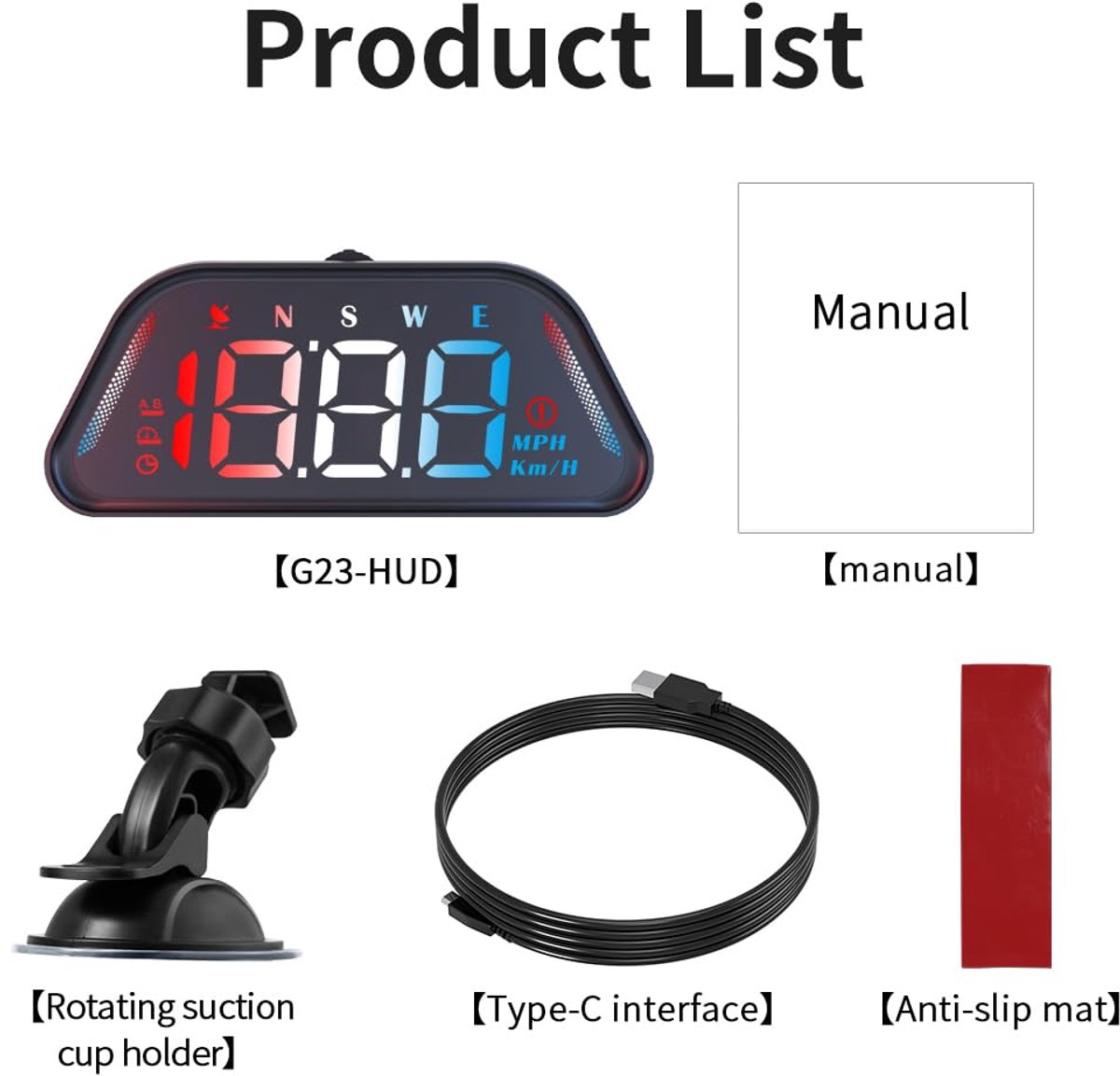 WiiYii G23 - HUD GPS-snelheidsmeter- Plug-and-play USB