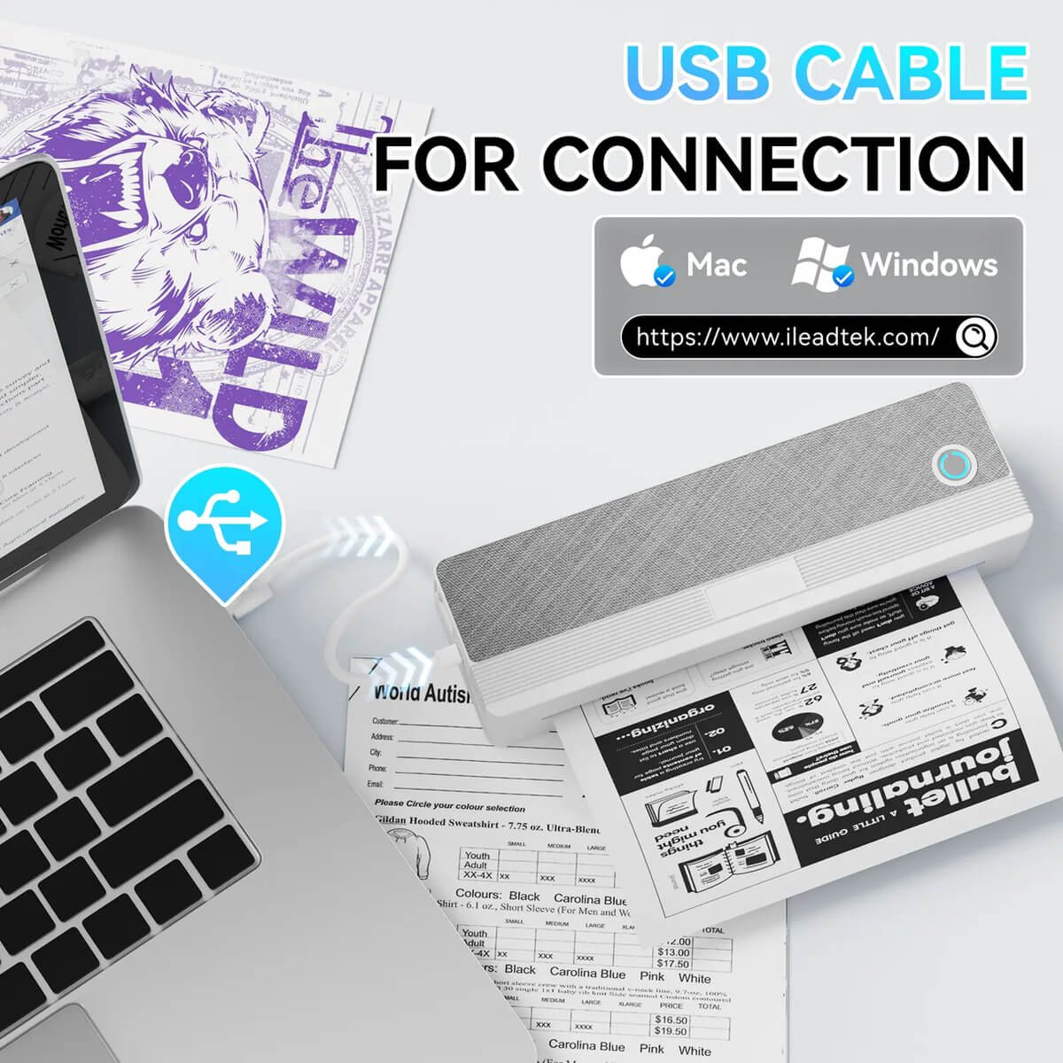 PeriPage P81 - Draagbare Bluetooth Printer - Grijs - Thermisch