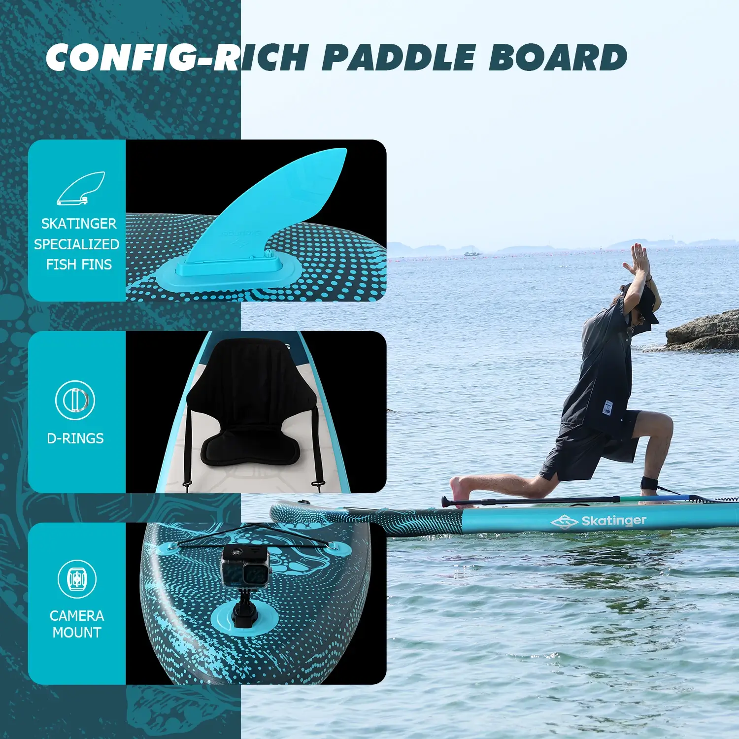 Skatinger Turtle Ocean 320x81x15 (Allround) SUP Board - Afbeelding 3