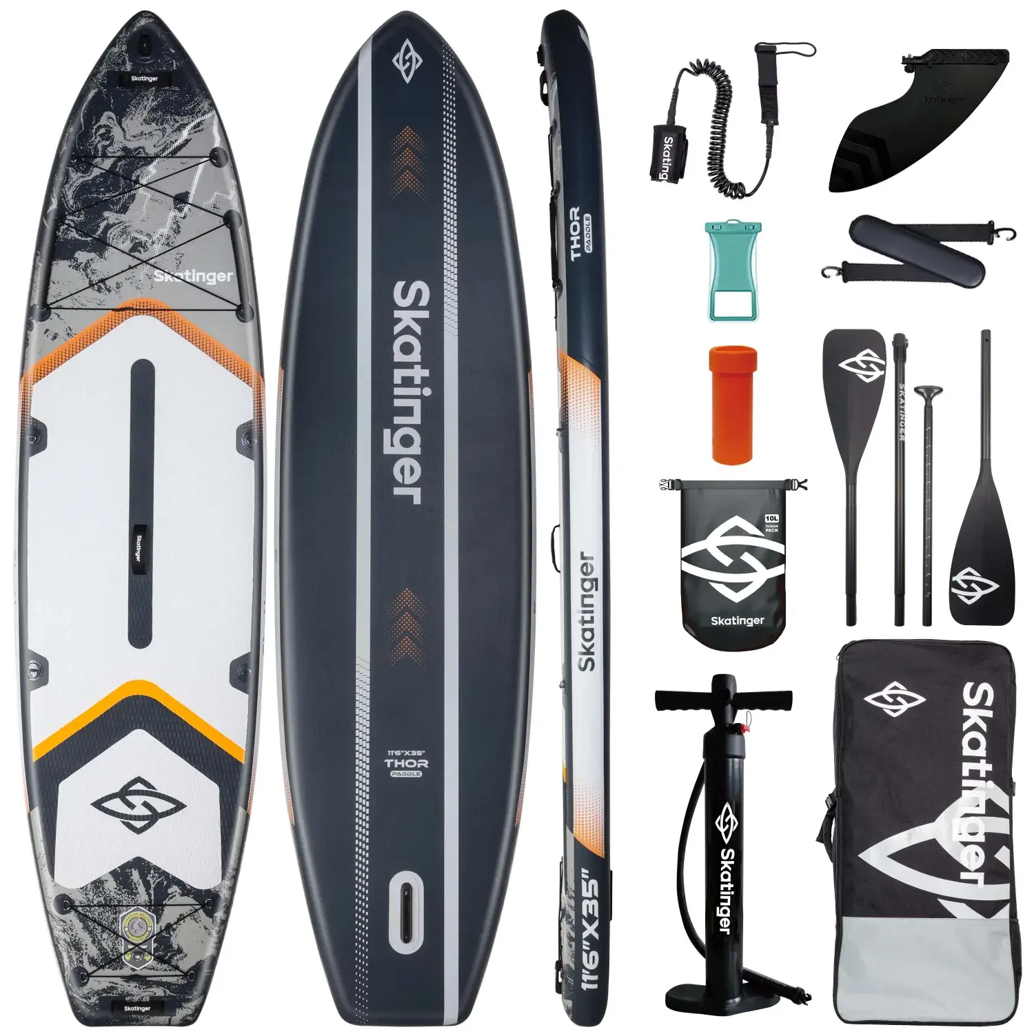 Skatinger Thor Grey 11'6"*35"*6" (Allround) SUP Board
