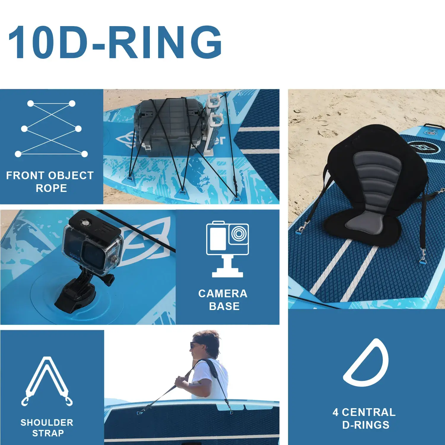 Skatinger Ice Age Blue 11'x33"x6" (Allround) SUP Board - Afbeelding 2