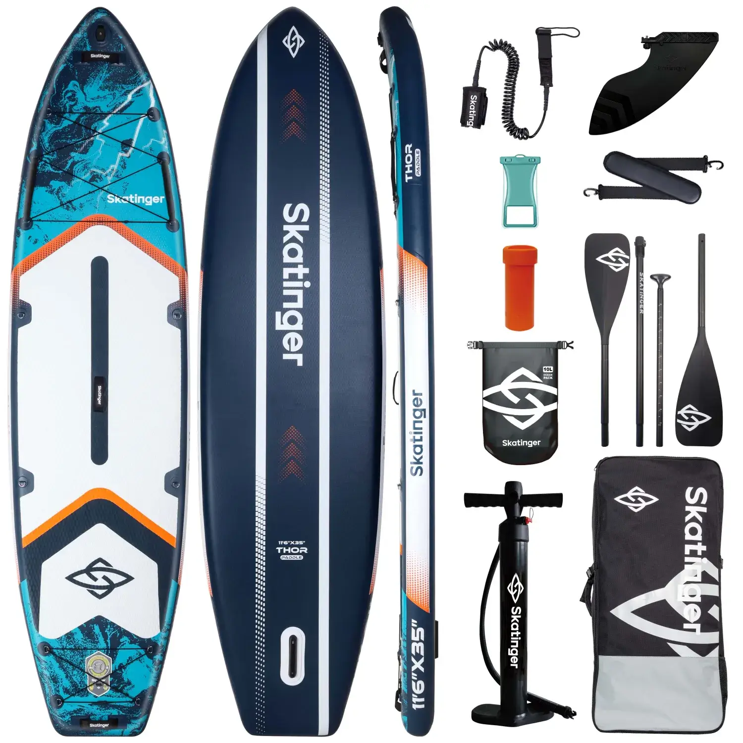 Skatinger Thor Blue 11'6"*35"*6" (Allround) SUP Board