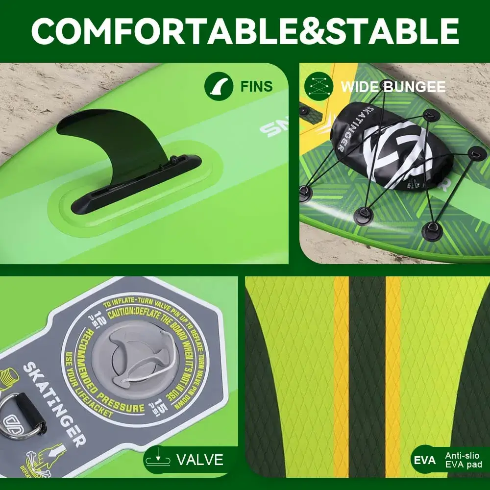 Skatinger PLANS green 11'x33"x6" (Allround) SUP Board - Afbeelding 2