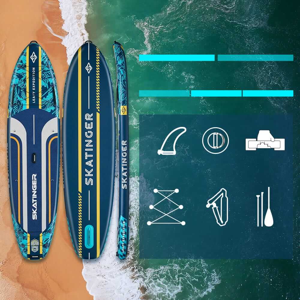 Skatinger Leafy Expedition Blue 350x89x15 (Touring) SUP Board