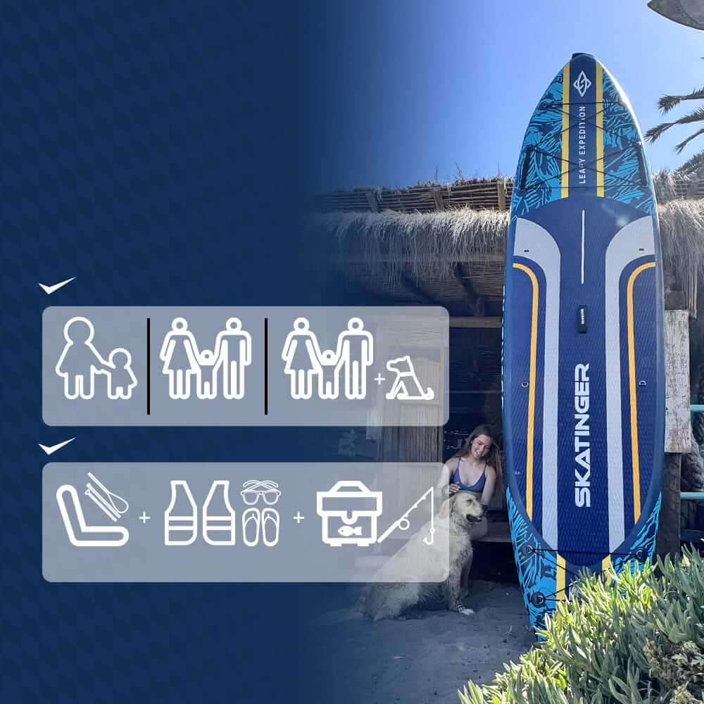 Skatinger Leafy Expedition Blue 350x89x15 (Touring) SUP Board