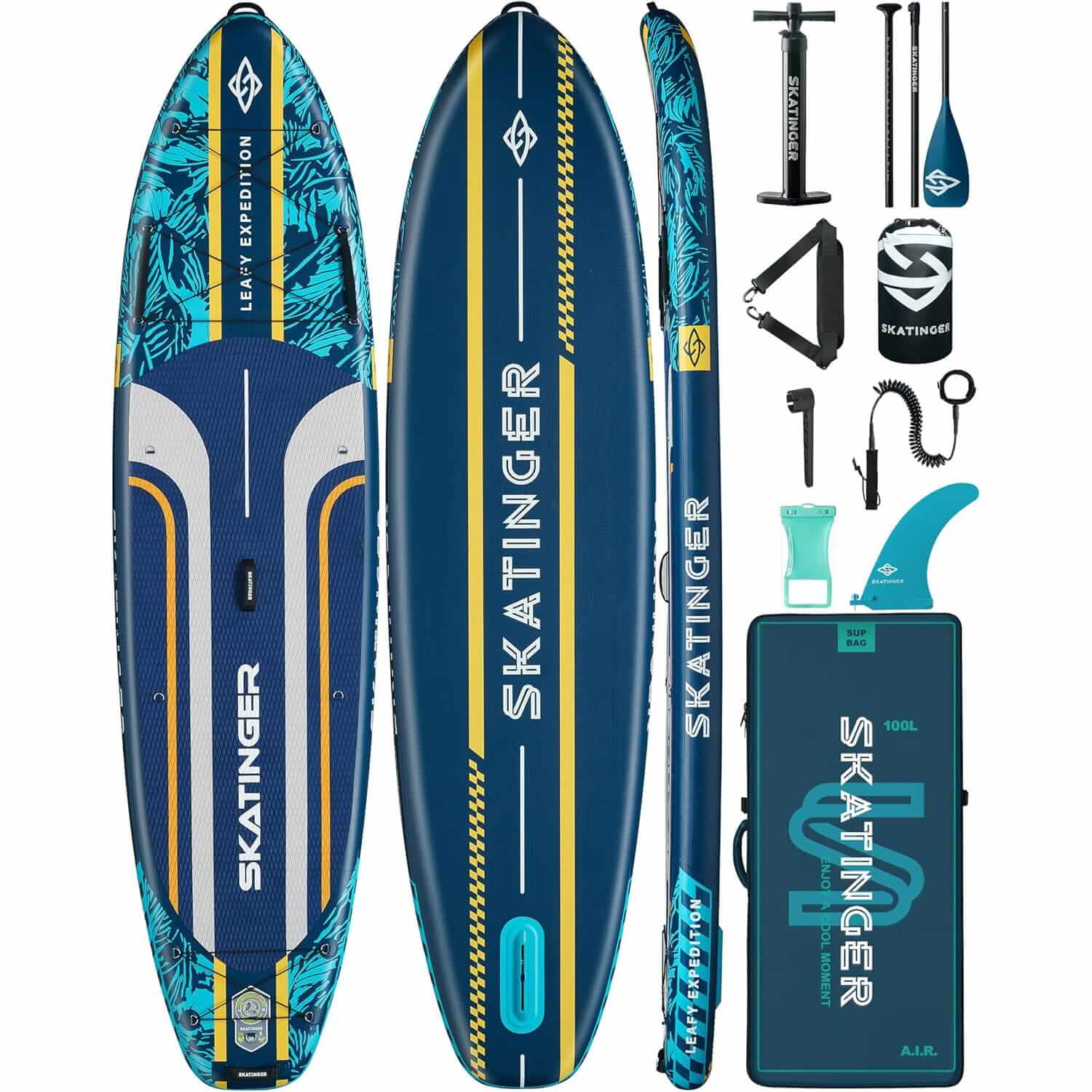 Skatinger Leafy Expedition Blue 350x89x15 (Touring) SUP Board