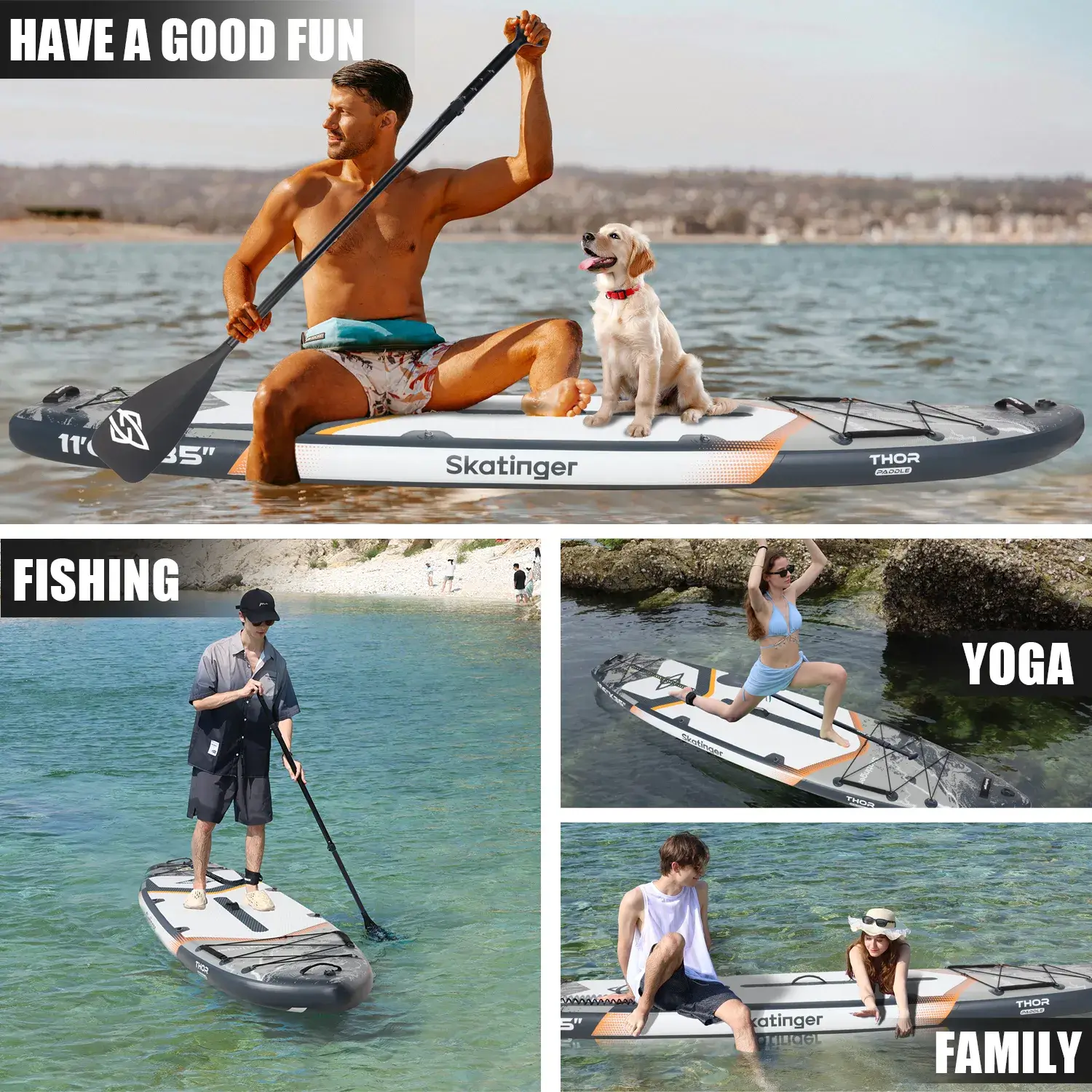 Skatinger Thor Grey 11'6"*35"*6" (Allround) SUP Board