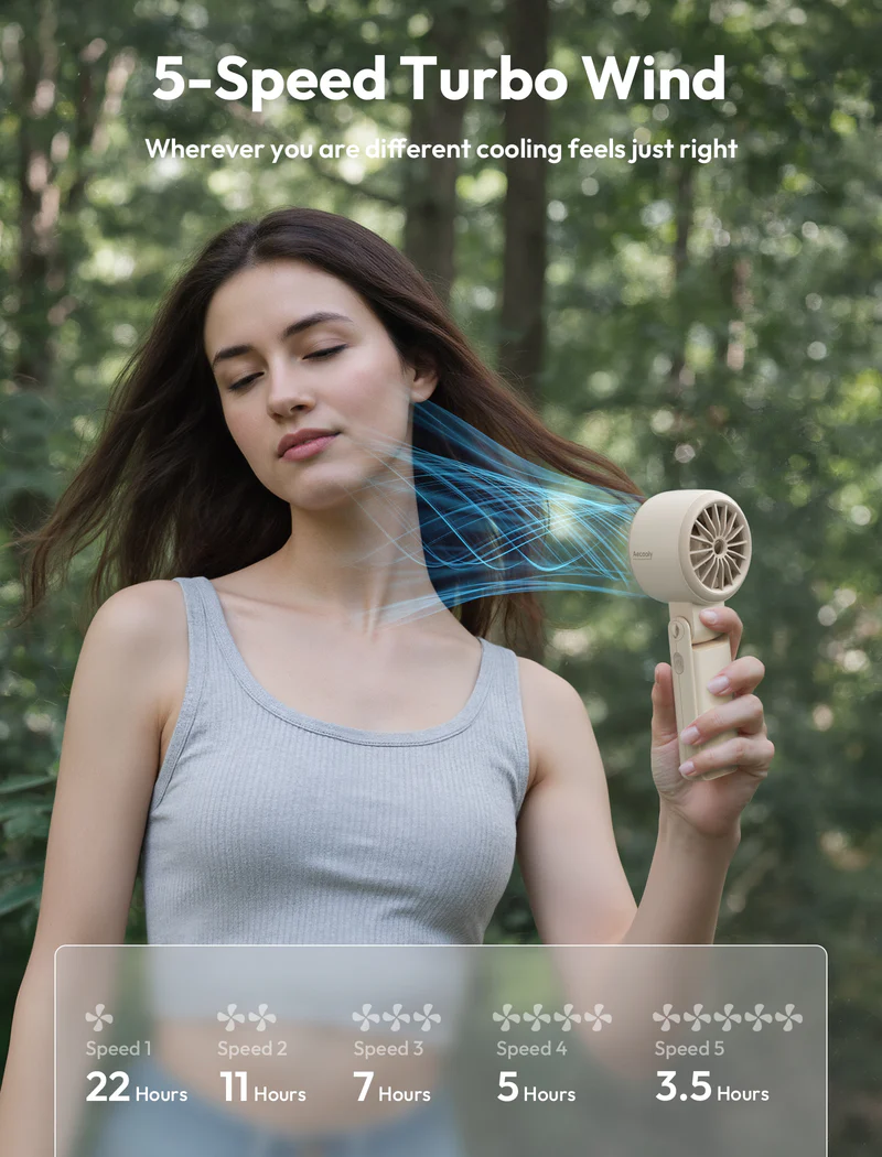 Aecooly Halo 02 (3600mAh) Draagbare Handventilator - Beige