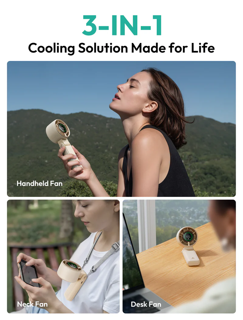 Aecooly Halo 02 (3600mAh) Draagbare Handventilator - Beige