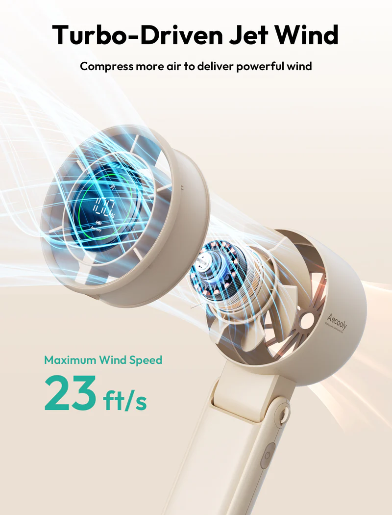 Aecooly Halo 02 (3600mAh) Draagbare Handventilator - Beige