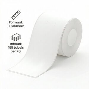 Niimbot Labels/Etiketten K3 - 80x160mm - 195 vellen - Wit