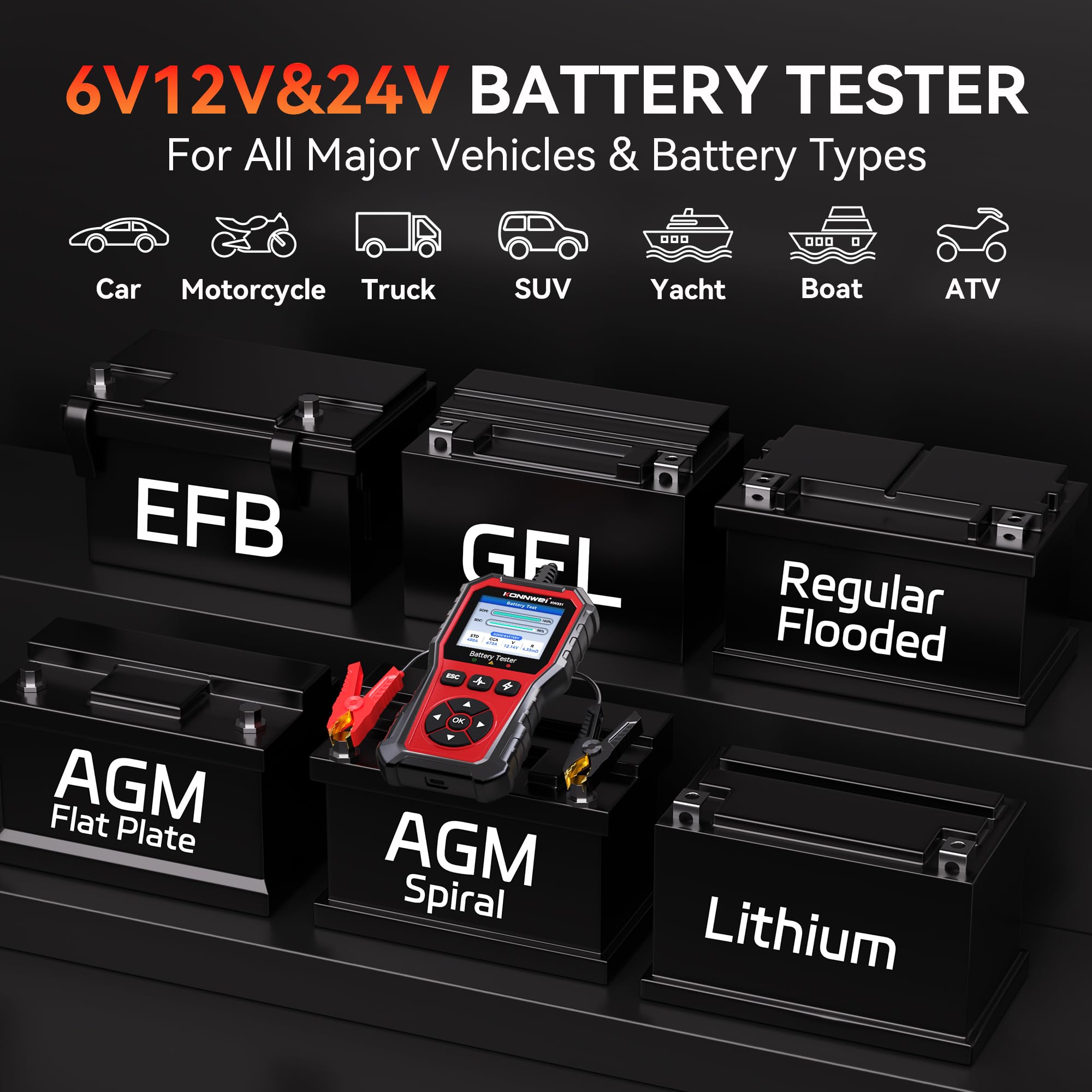 Konnwei kw331 accutester 6v12v24v 102000 cca usb print en update 2