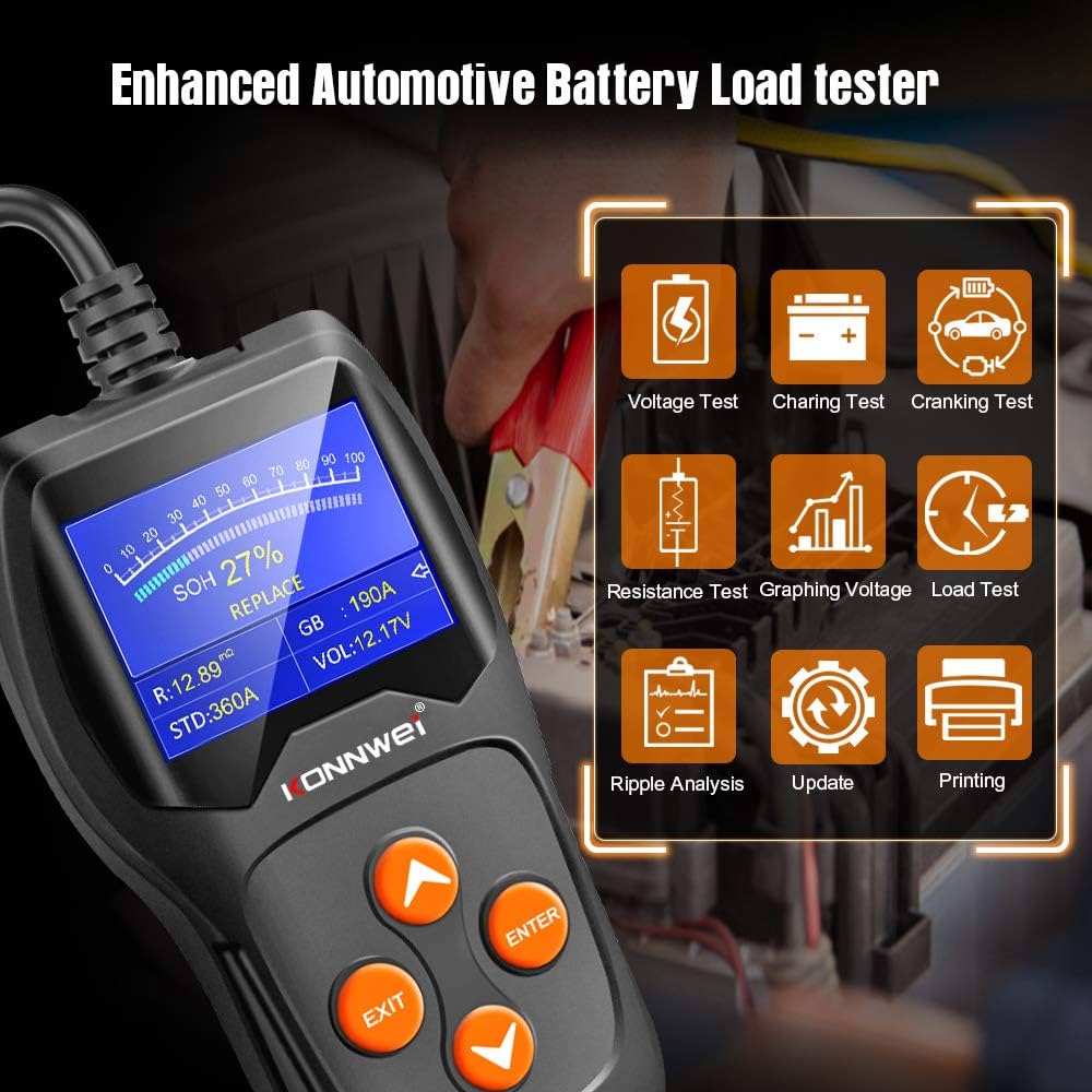 Konnwei kw600 12v professionele accutester update en print 1
