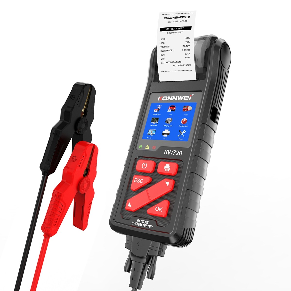 Konnwei kw720 6v12v24v accutester auto motor en vrachtwagen
