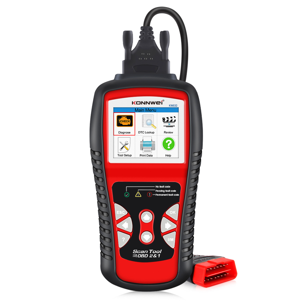Konnwei kw830 obd2 scanner met accuspanningstest