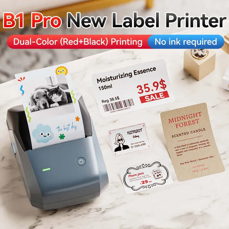 Niimbot B1 Pro - Labelprinter- Printbreedte 20-50mm - 300dpi - Grijs