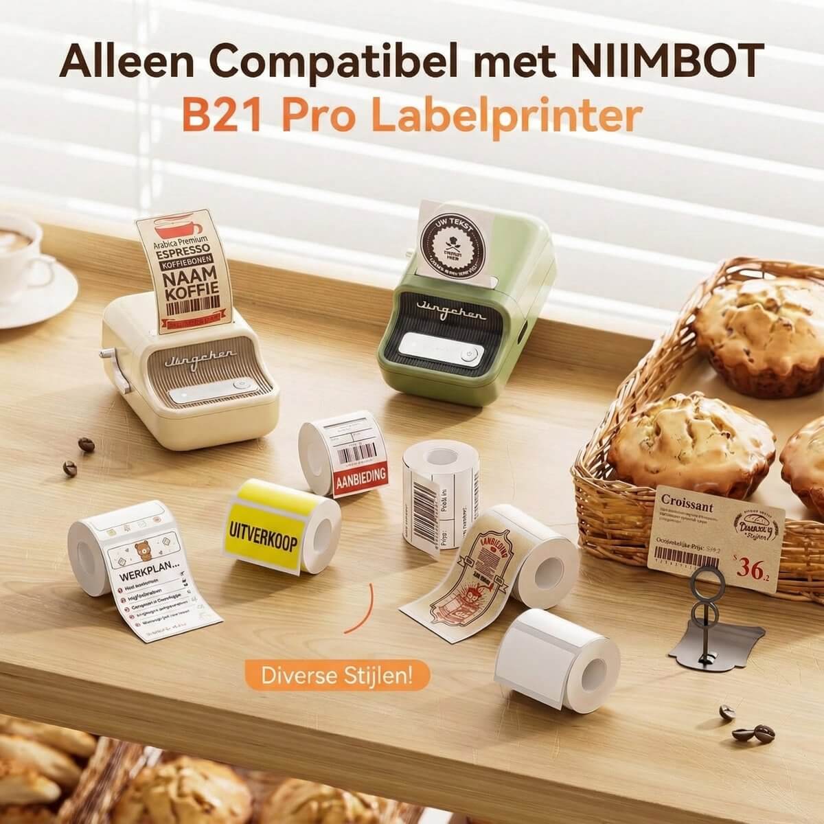 Niimbot labelprinterrol voor B21 Pro 300DPI - 50x90mm - 1 Rol met 90 Labels - Wit