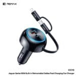 Remax cc10 jaguar autolader 90w intrekbare kabels zwart