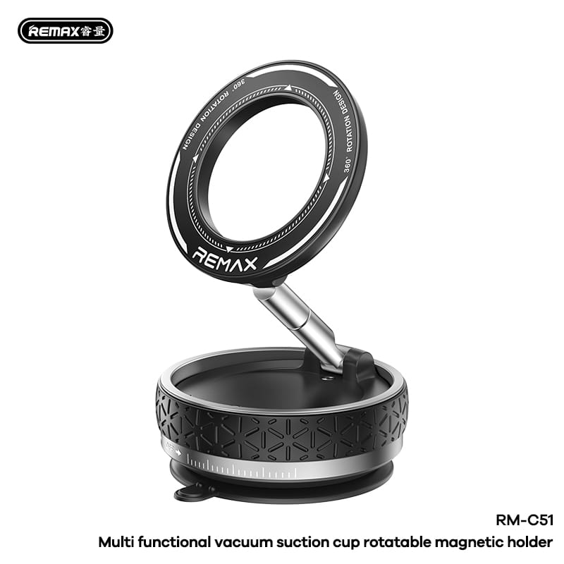 Remax rm c51 telefoonhouder auto magnetisch zuignap draaibaar zwart