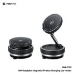 Remax rm c51i telefoonhouder auto magnetisch draadloos laden 15w draaibaar zwart 1