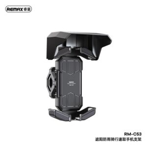 Remax rm c53 telefoonhouder fiets zonnescherm regenbestendig zwart 1