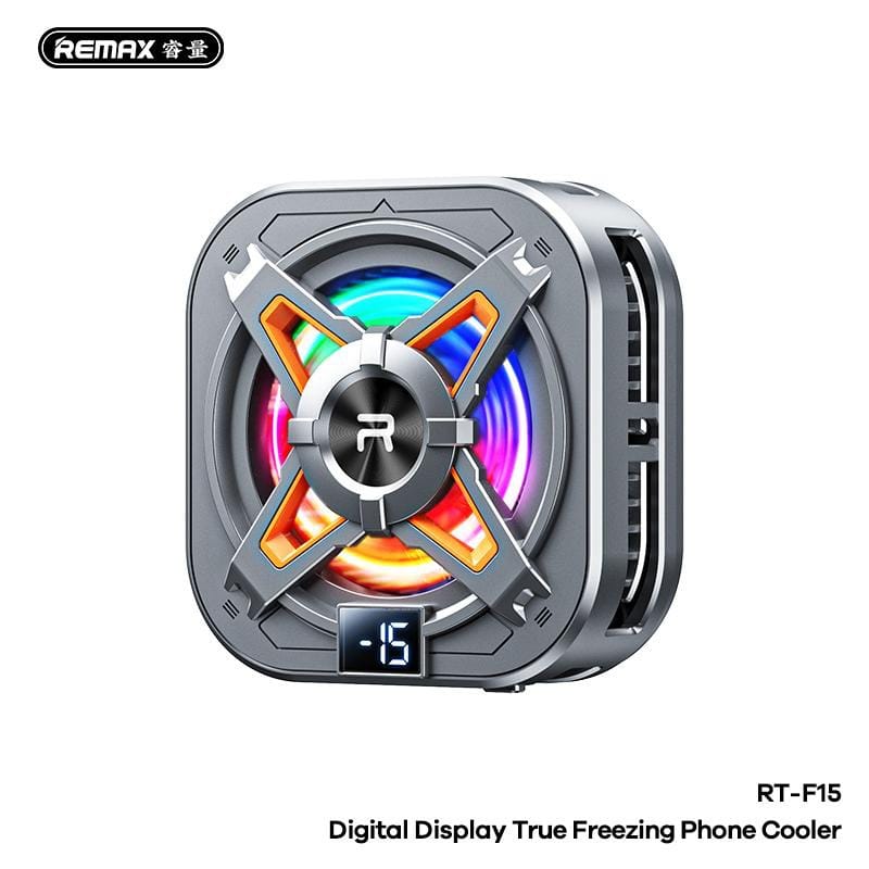 Remax rt f15 telefoonkoeler temperatuur display aluminium magentisch 1