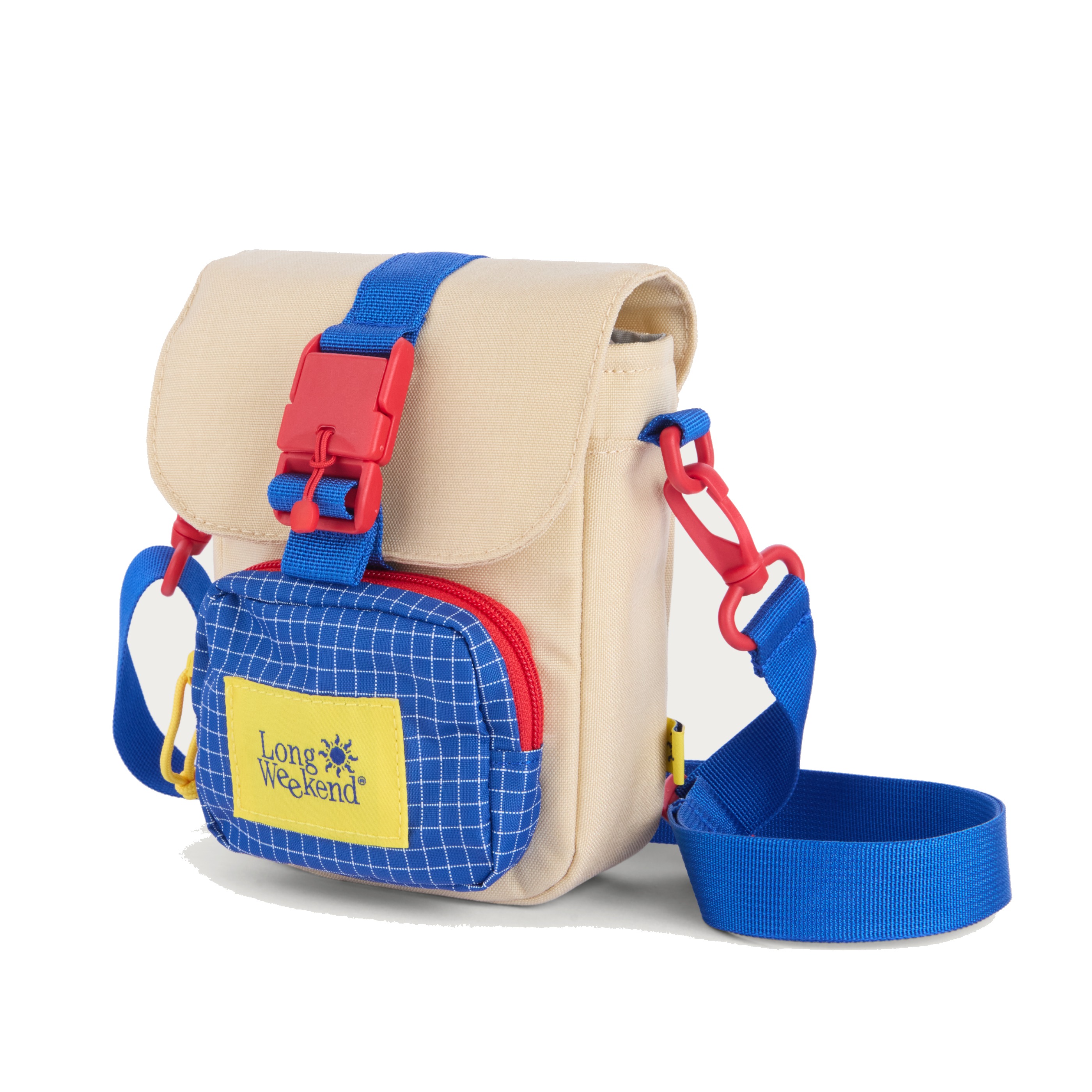 Long Weekend Crossbody Camera Pouch Cameratas met Schouderriem Creme Multicolor