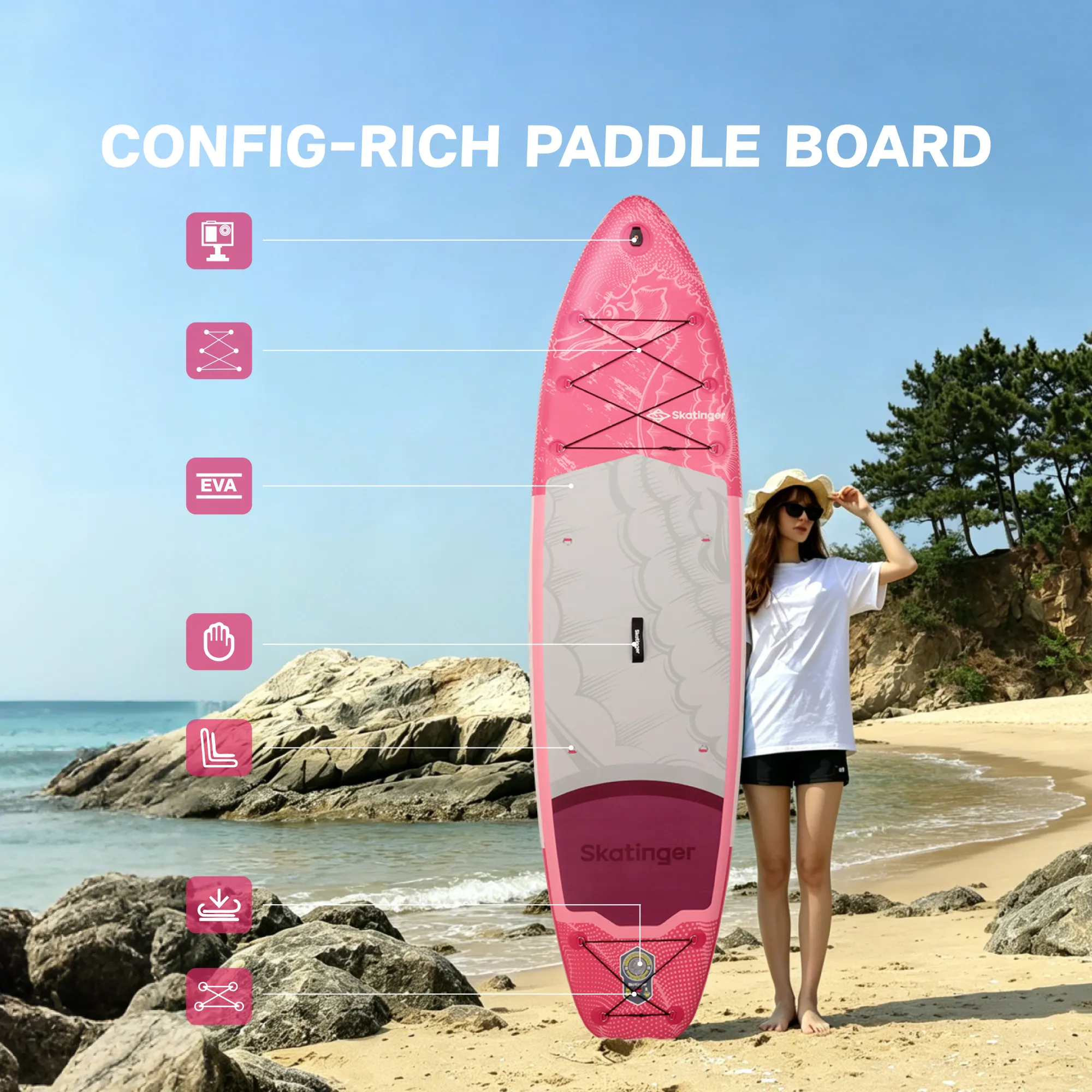 Skatinger Ocean Sea Horse Opblaasbaar SUP Board 320x81x15 cm Allround