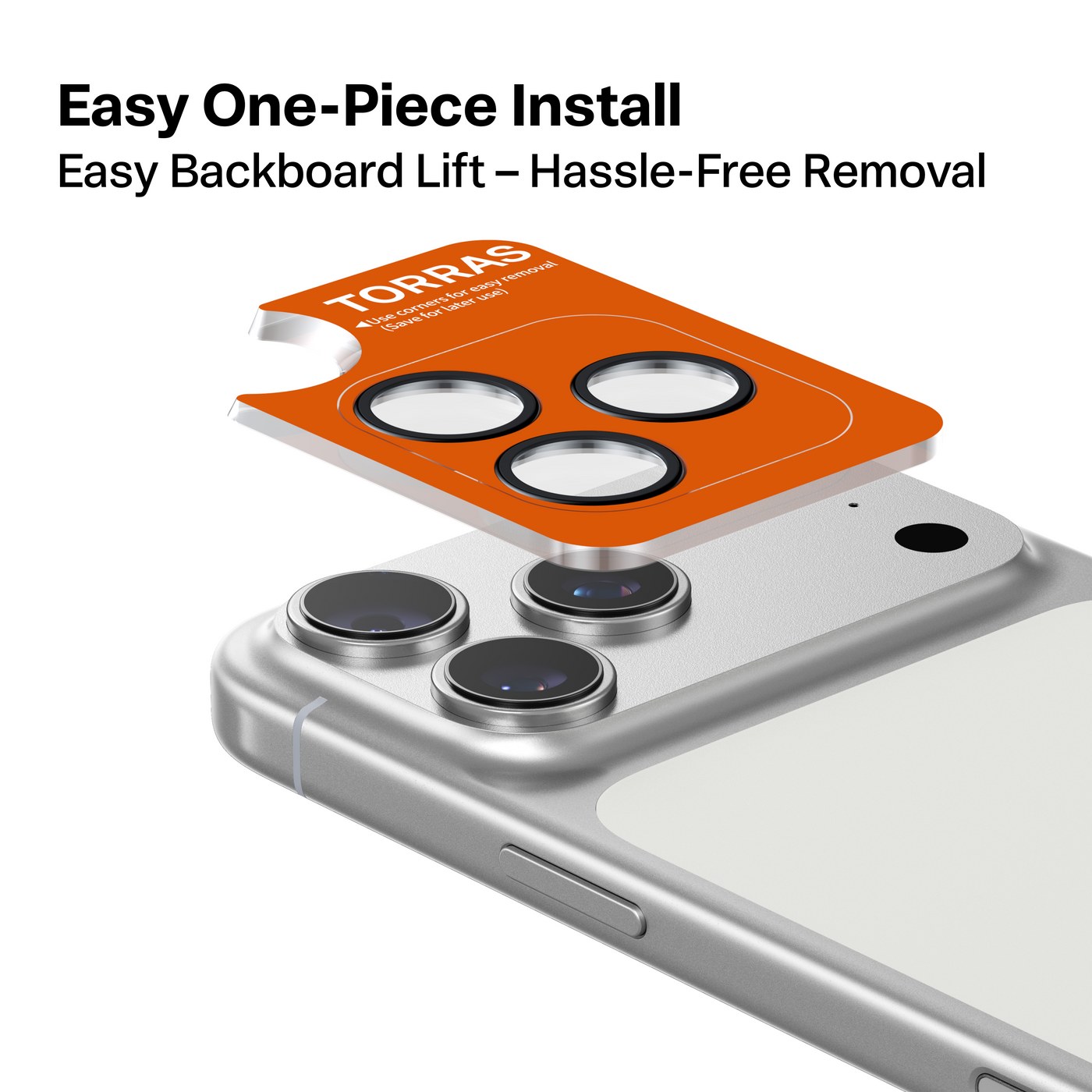 Torras Lensguard cameraprotector geschikt voor iPhone 17 Pro Max - Zwart