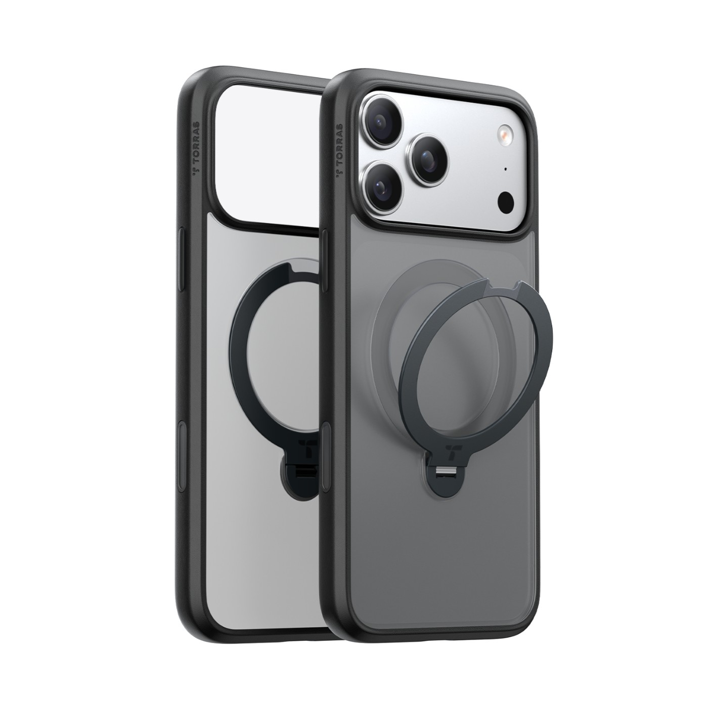 Torras Ostand Spin MagSafe hoesje geschikt voor iPhone 17 Pro - Zwart