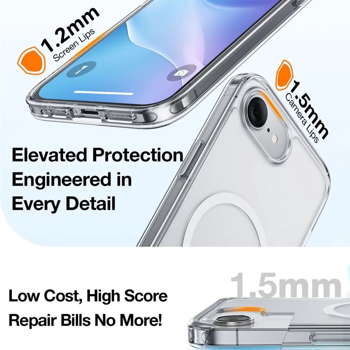 Torras Guardian Magnetic hoesje geschikt voor iPhone 16e en iPhone 17e - Transparant