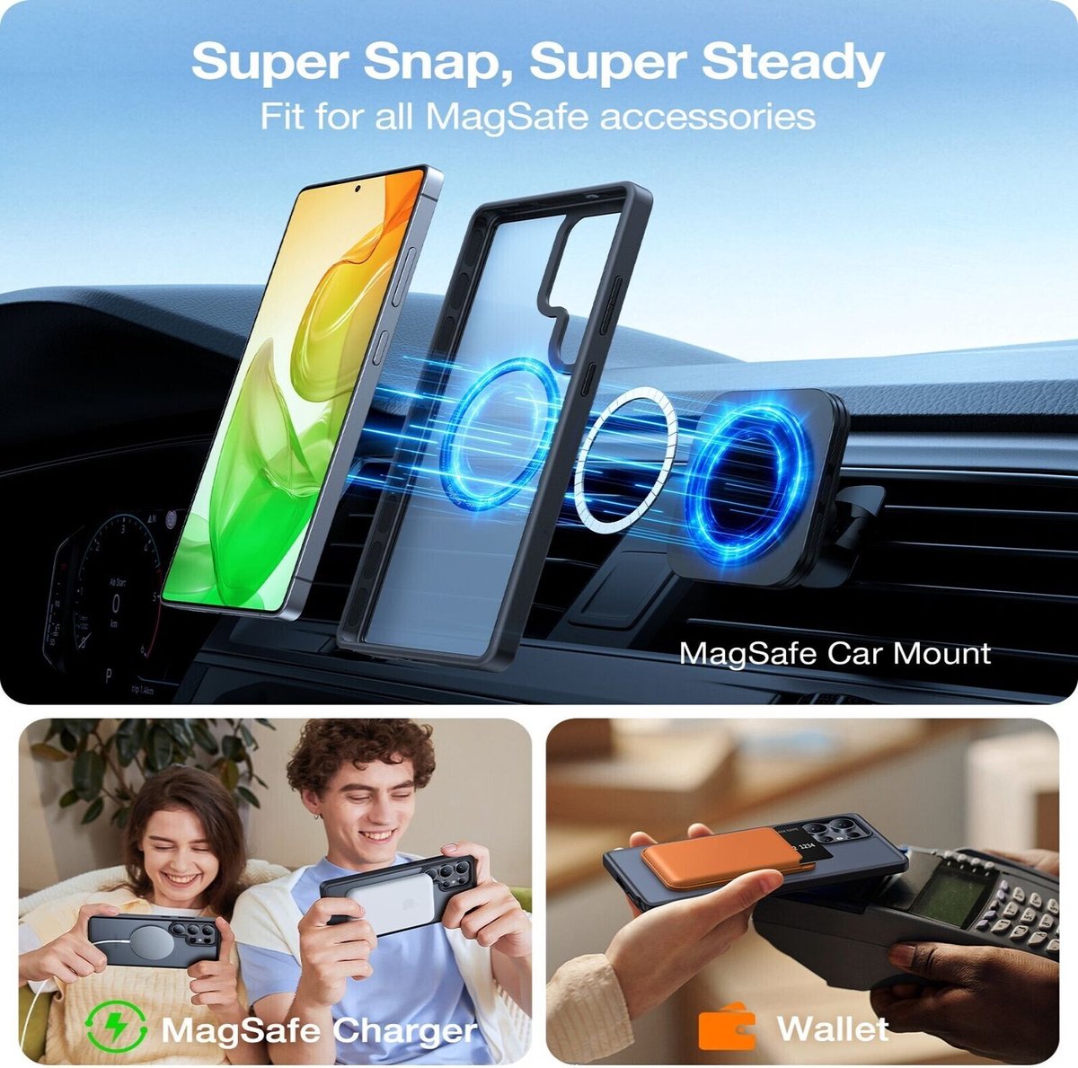 Torras Guardian Magnetic hoesje geschikt voor Samsung Galaxy S26 Ultra - Zwart