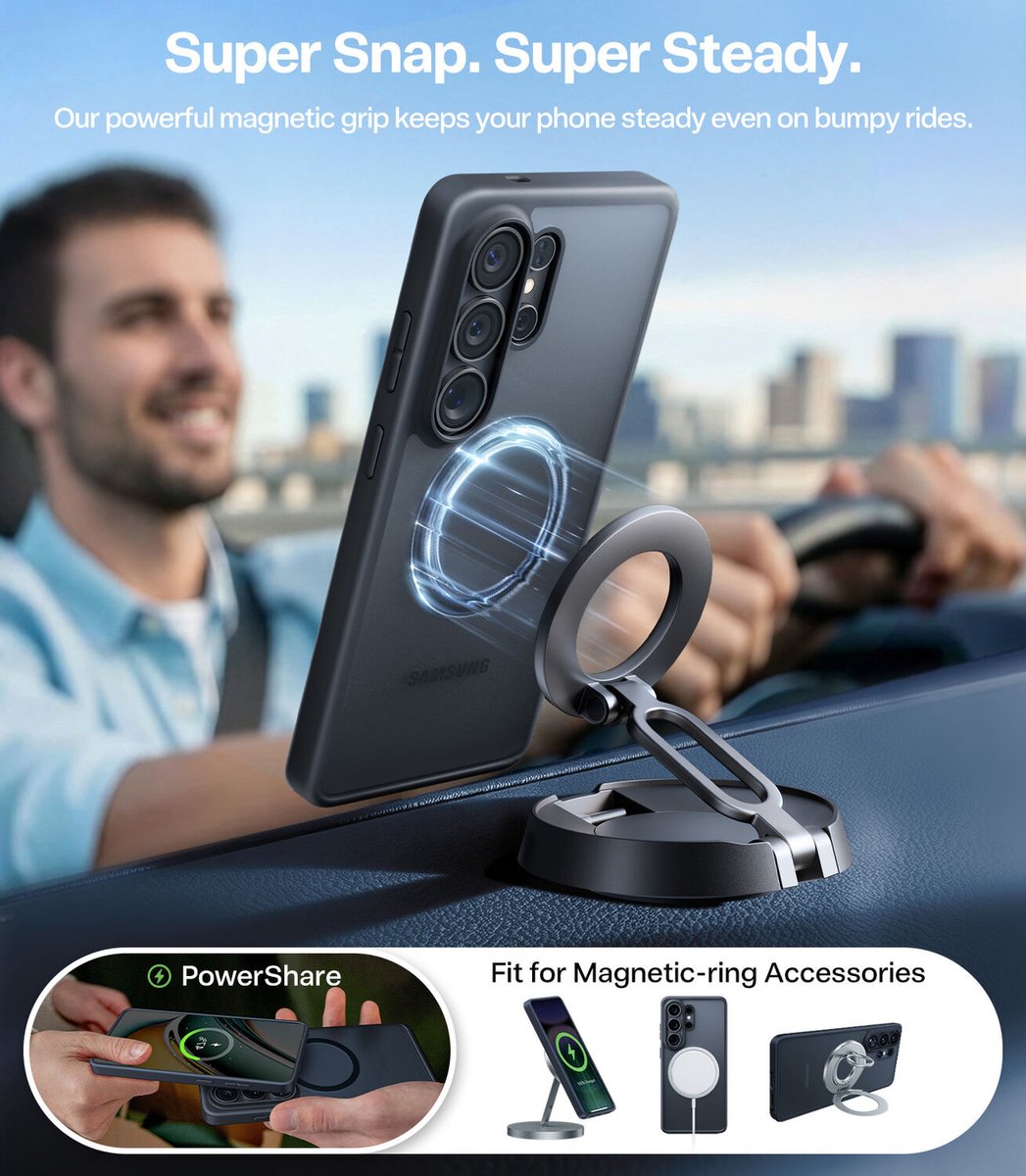 Torras Guardian Magnetic hoesje geschikt voor Samsung Galaxy S26 Ultra - Zwart