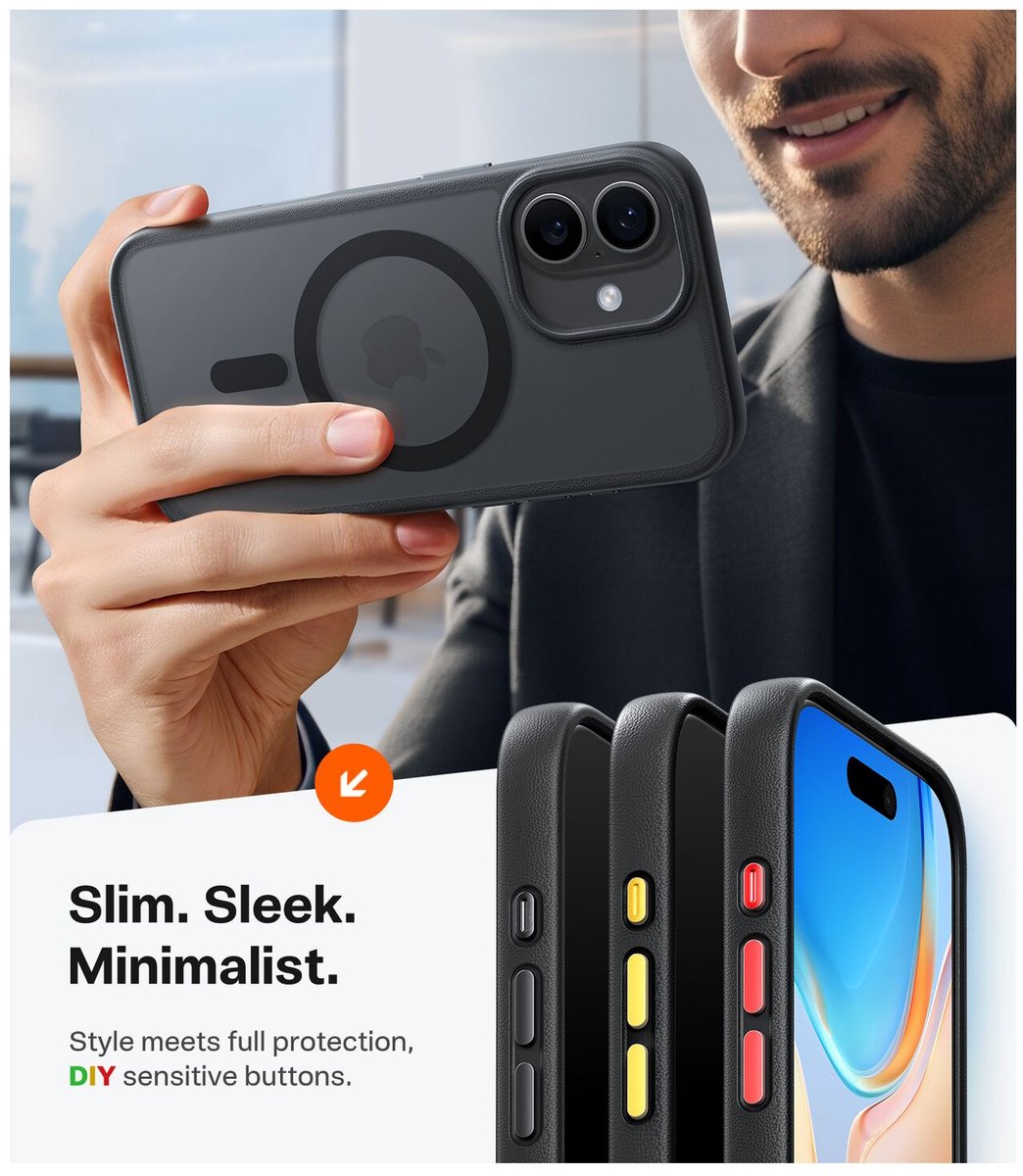 Torras Guardian Magnetic hoesje geschikt voor iPhone 17 - Zwart