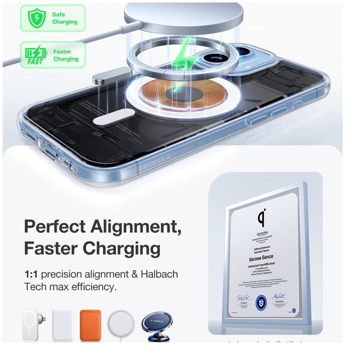 Torras Guardian Magnetic hoesje geschikt voor iPhone 17 - Transparant