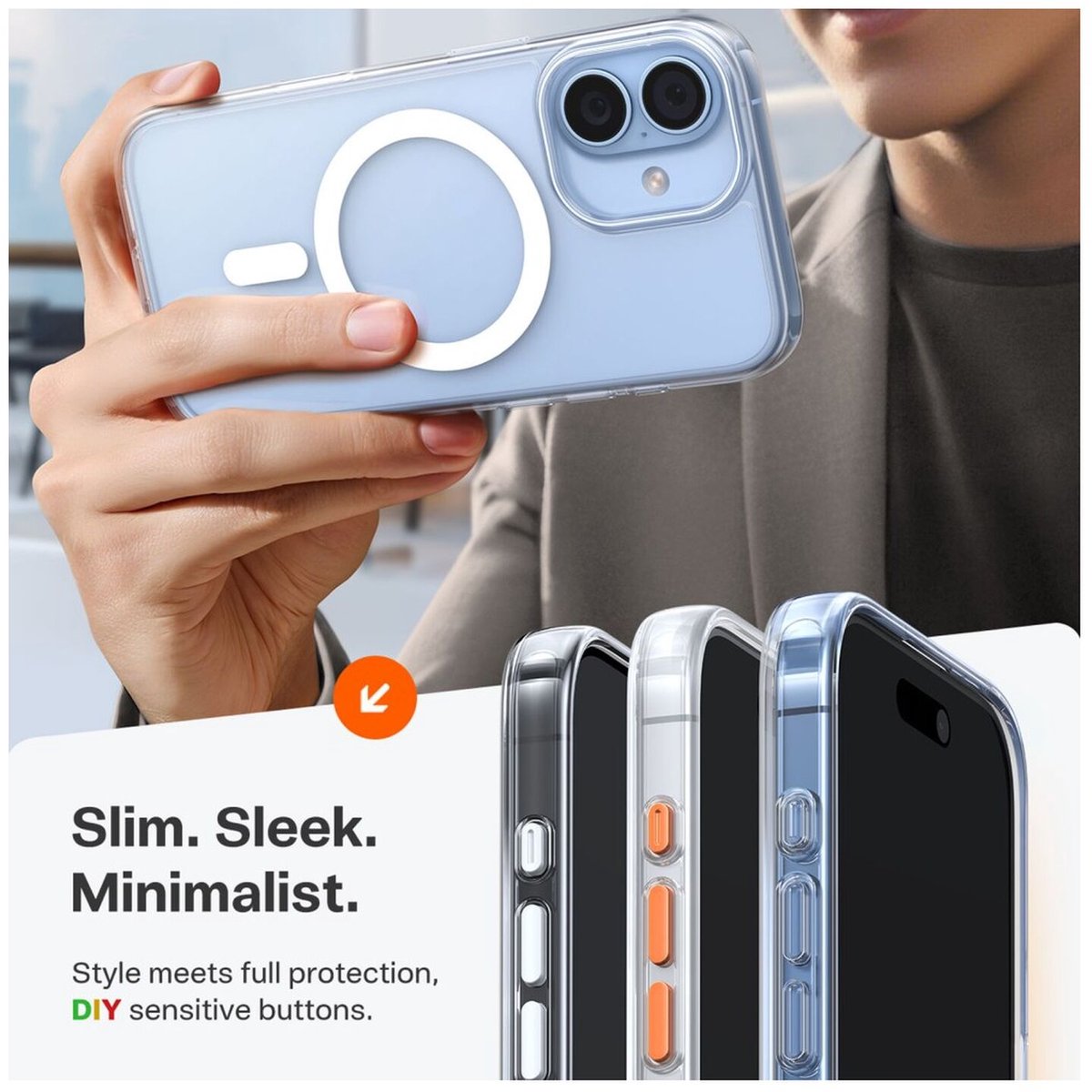 Torras Guardian Magnetic hoesje geschikt voor iPhone 17 - Transparant