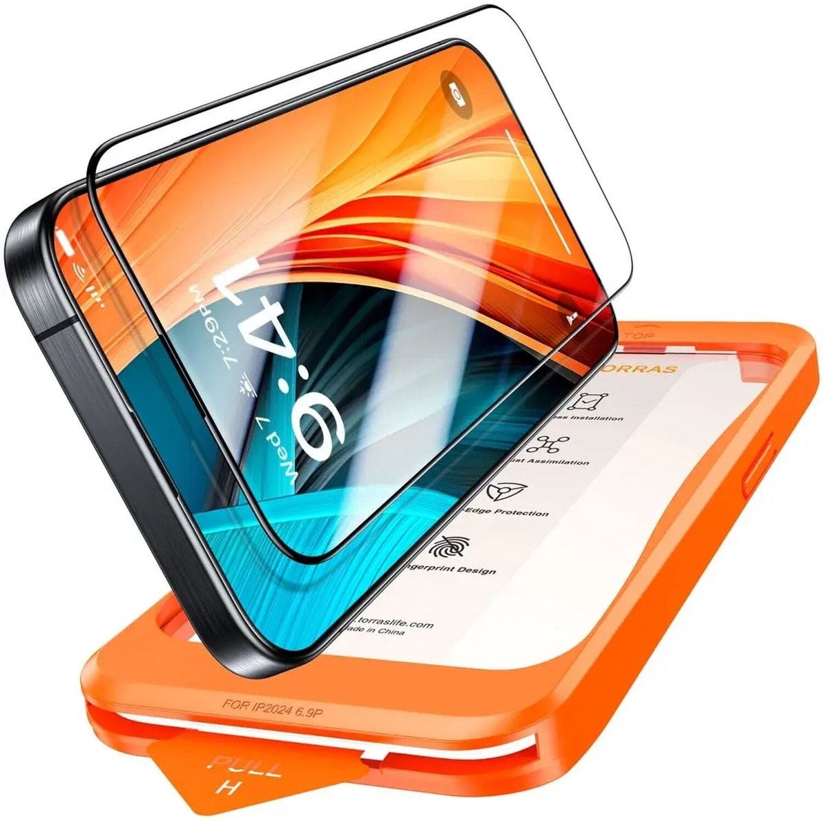 Torras GlassGo Install Master screenprotector geschikt voor iPhone 16