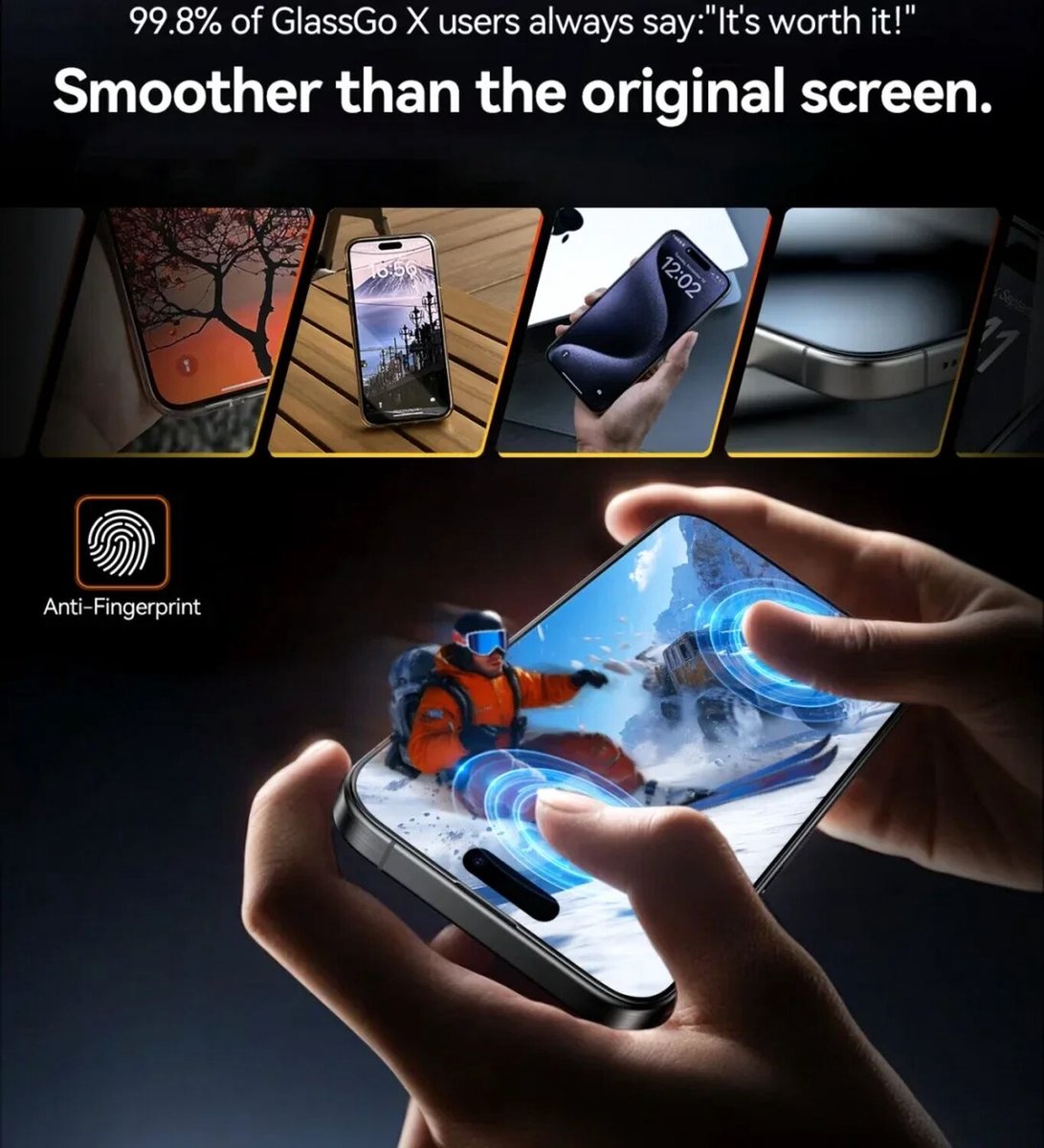 Torras GlassGo Install Master screenprotector geschikt voor iPhone 16