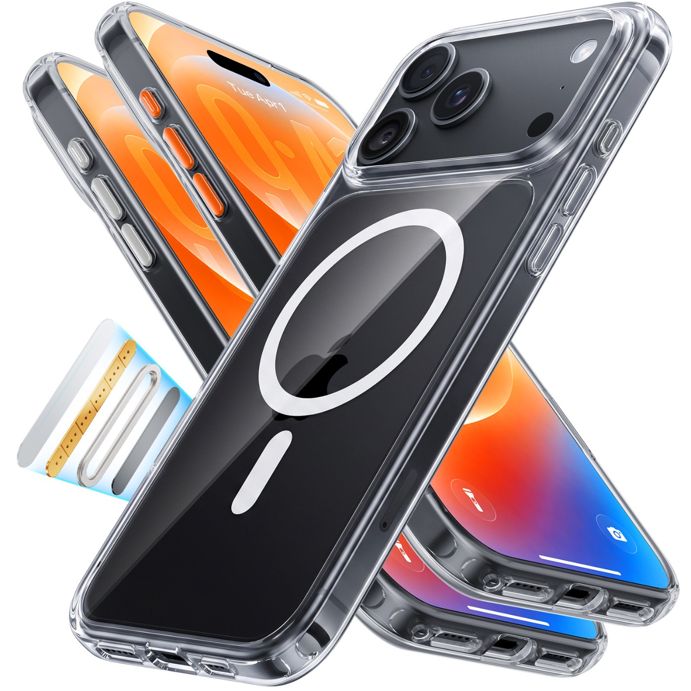 Torras Guardian Magnetic hoesje geschikt voor iPhone 17 Pro en iPhone 18 Pro - Transparant