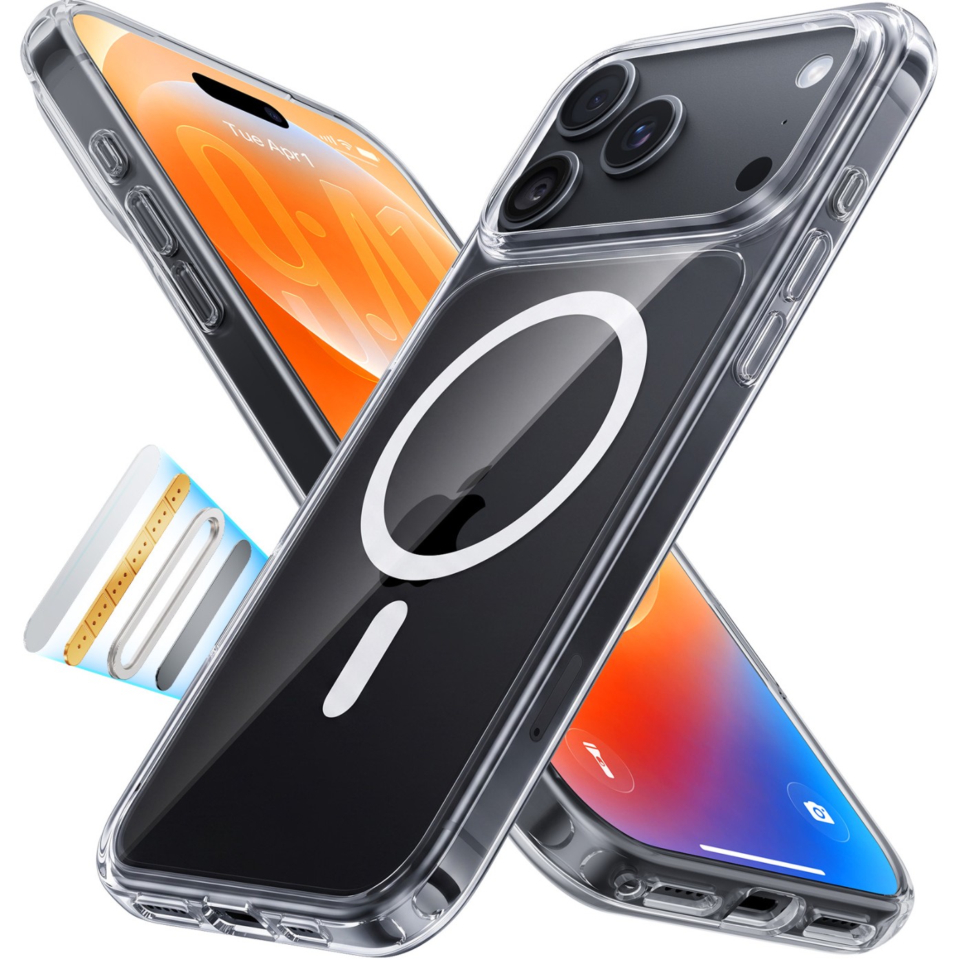 Torras Guardian Magnetic hoesje geschikt voor iPhone 17 Pro en iPhone 18 Pro - Transparant