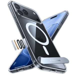 Torras Ostand L1 Guardian hoesje geschikt voor iPhone 17 Pro Max en iPhone 18 Pro Max - Transparant