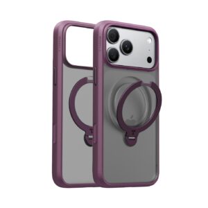 Torras Ostand Spin hoesje geschikt voor iPhone 17 Pro en iPhone 18 Pro - Paars