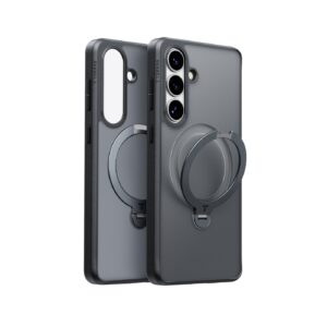 Torras Ostand Spin hoesje geschikt voor Samsung Galaxy S26 Plus - Zwart