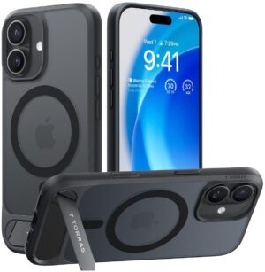Torras Pstand hoesje geschikt voor iPhone 17 - Zwart